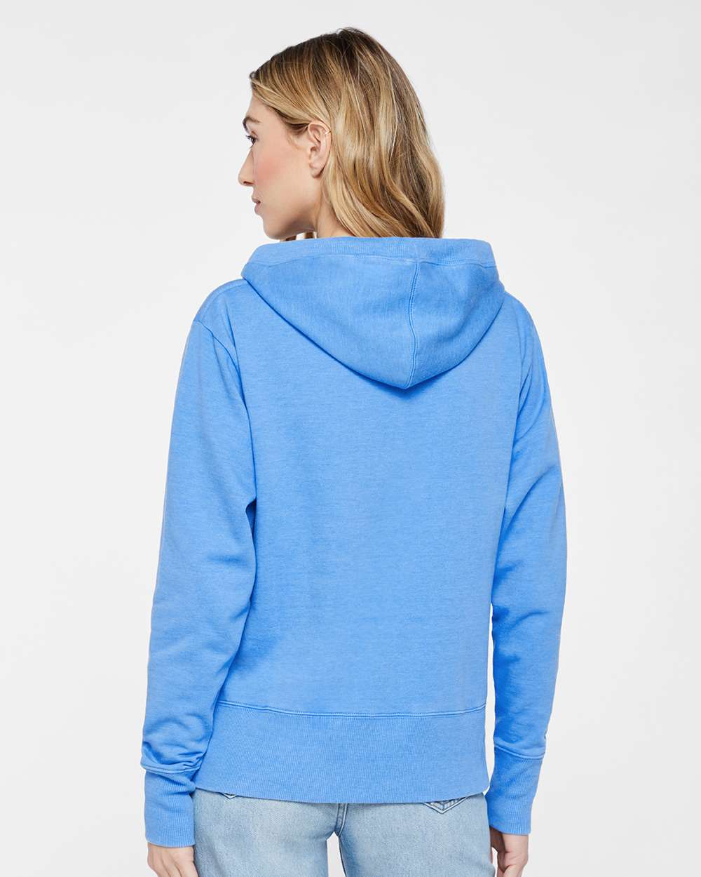 Women's Vintage Wash Hoodie Sweatshirt - OnModelBack - B09038763 - Washed Tradewind