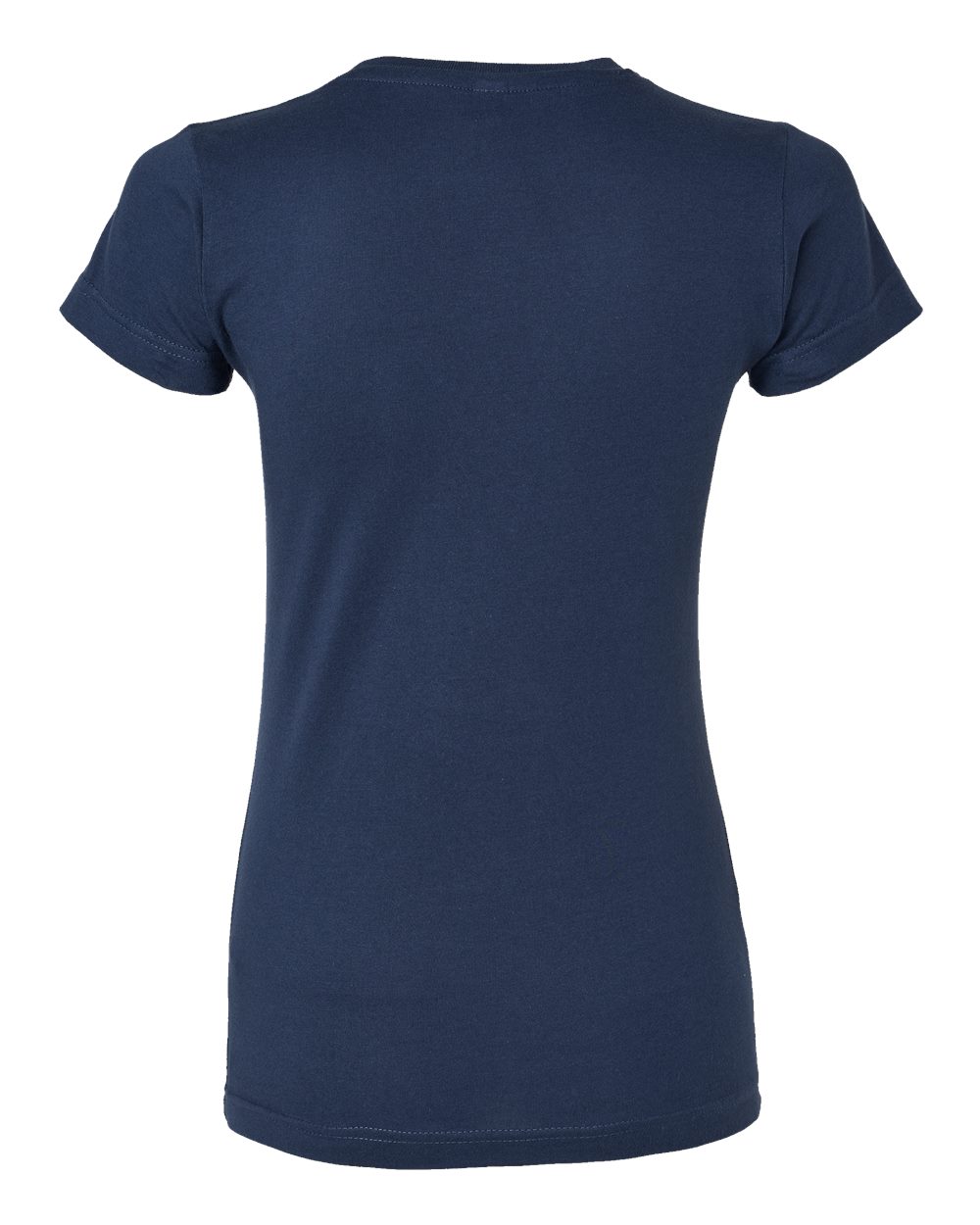 Women's Fitted Fine Jersey Tee - Back - B50338633 - Denim
