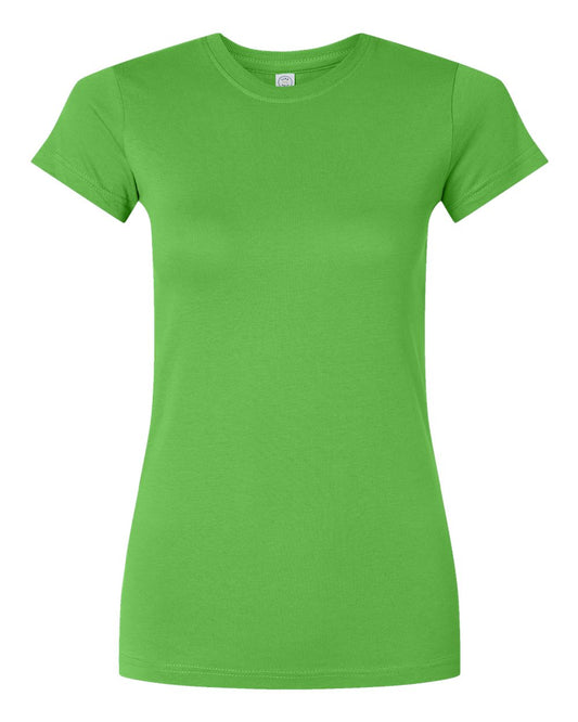 Women's Fitted Fine Jersey Tee - Front - B50338163 - Apple