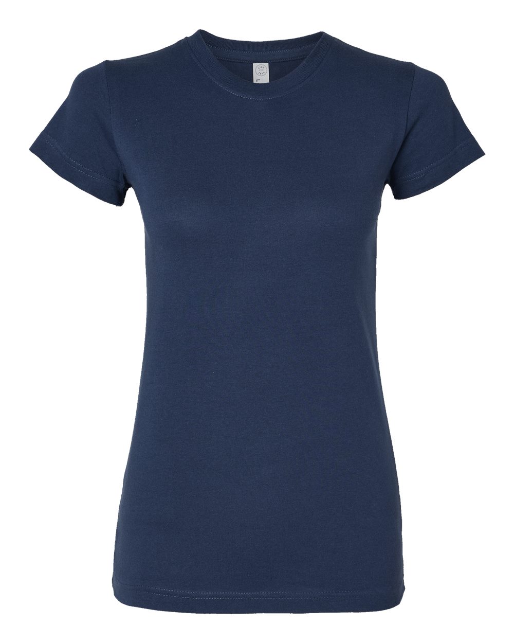 Women's Fitted Fine Jersey Tee - Front - B50338633 - Denim