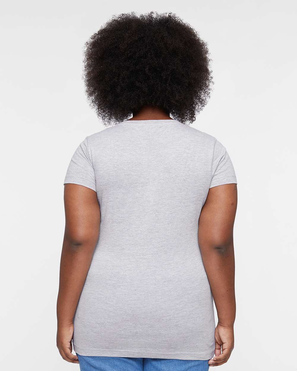 Women's Fitted Fine Jersey Tee - OnModelBack - B50338583 - Heather