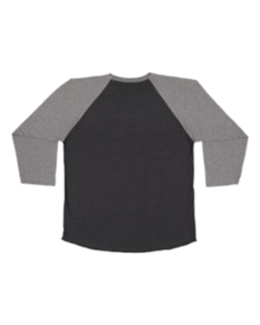 Men's Baseball Fine Jersey Three-Quarter Sleeve Tee - Back - B04838123 - Vintage Smoke/ Granite Heather