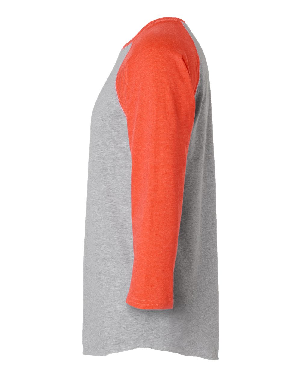 Men's Baseball Fine Jersey Three-Quarter Sleeve Tee - DirectSide - B04838663 - Vintage Heather/ Vintage Orange