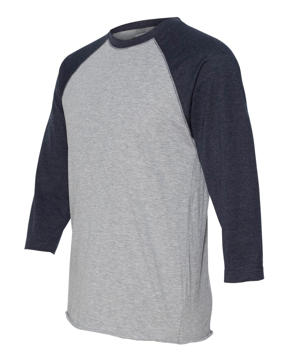 Men's Baseball Fine Jersey Three-Quarter Sleeve Tee - Side - B04838653 - Vintage Heather/ Vintage Navy
