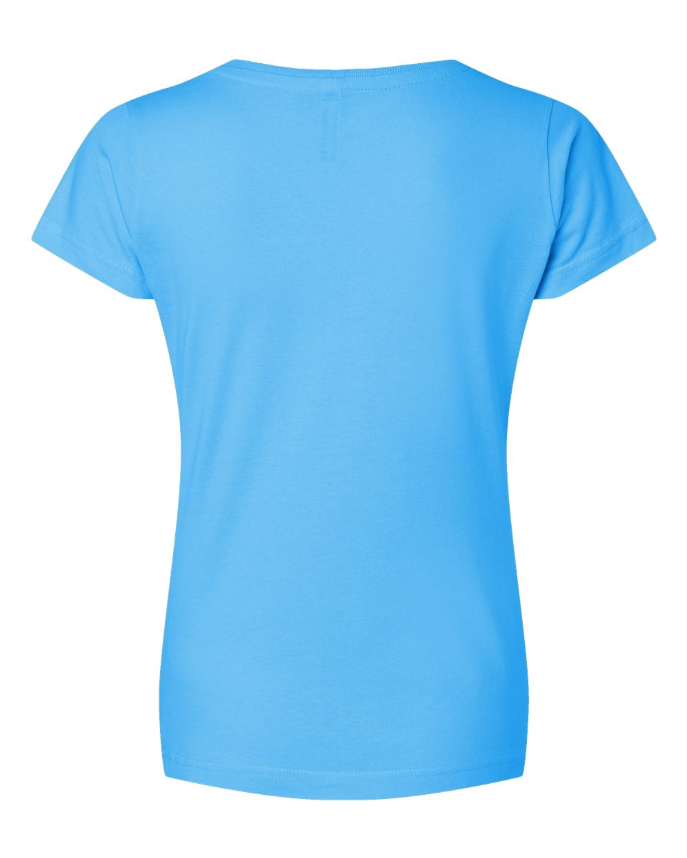 Women's Fine Jersey V-Neck Tee - Back - B80738052 - Aqua
