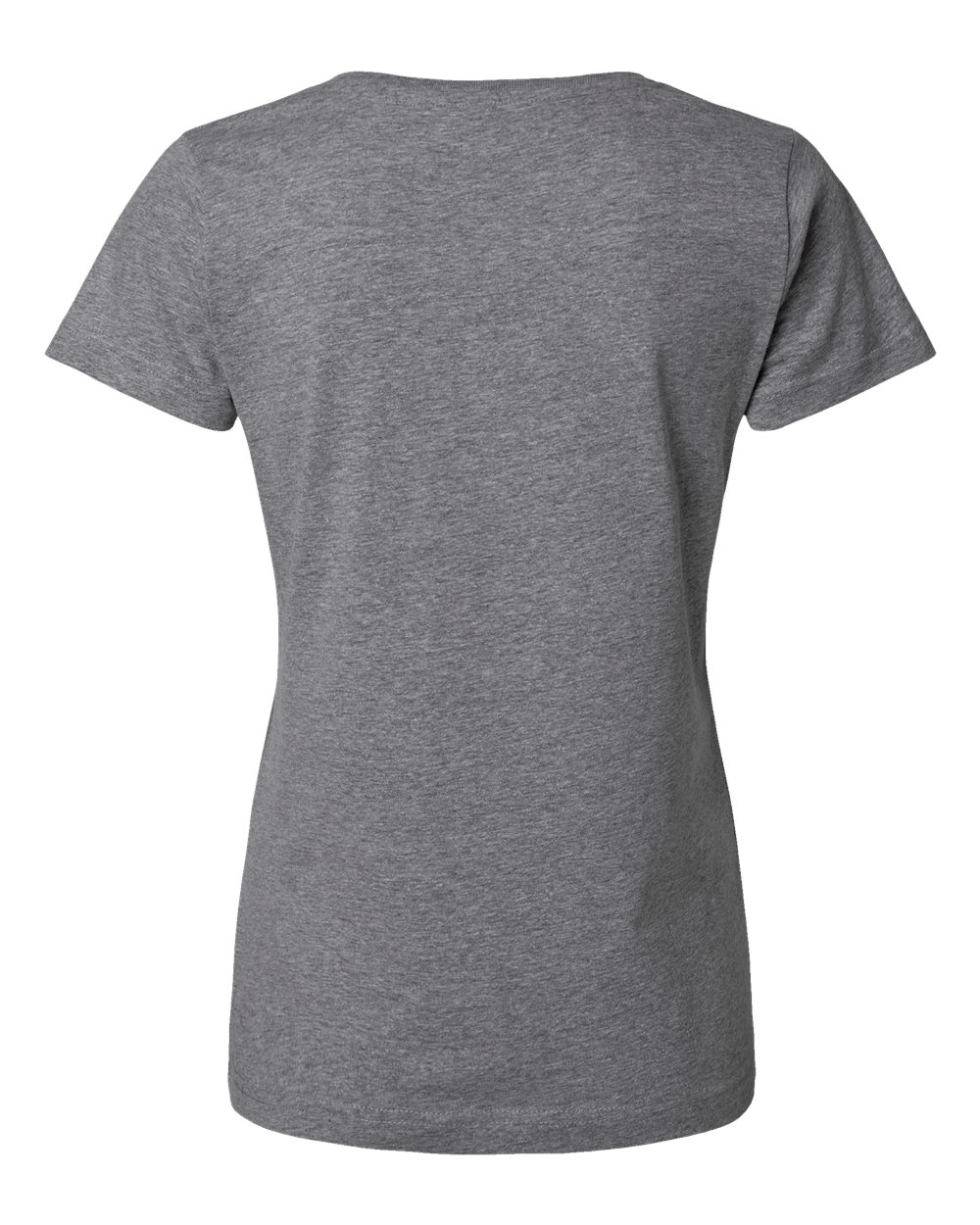 Women's Fine Jersey V-Neck Tee - Back - B80738132 - Granite Heather