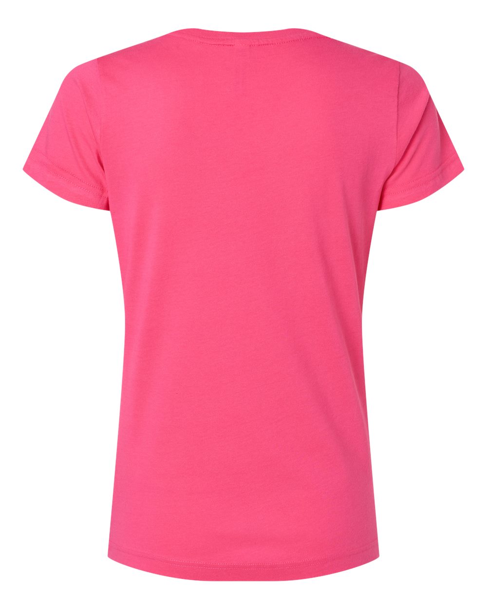 Women's Fine Jersey V-Neck Tee - Back - B80738312 - Hot Pink