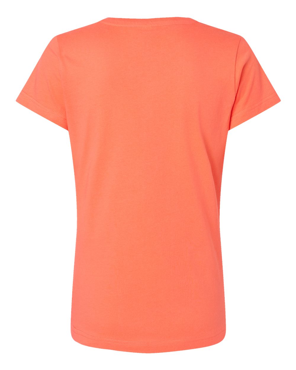 Women's Fine Jersey V-Neck Tee - Back - B80738322 - Papaya