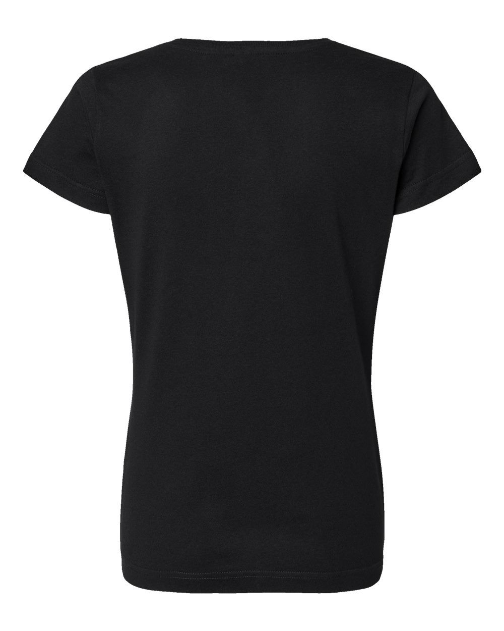 Women's Fine Jersey V-Neck Tee - Back - B80738502 - Black