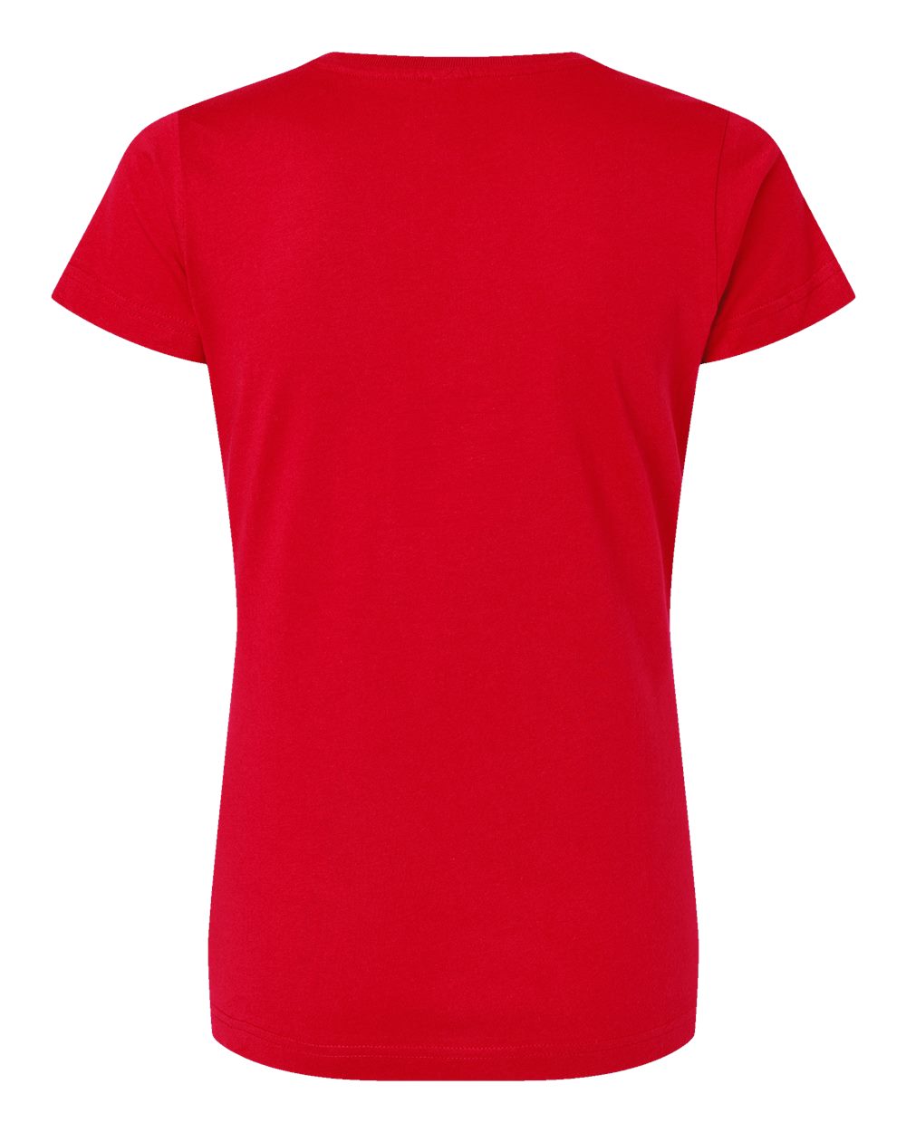 Women's Fine Jersey V-Neck Tee - Back - B80738702 - Red