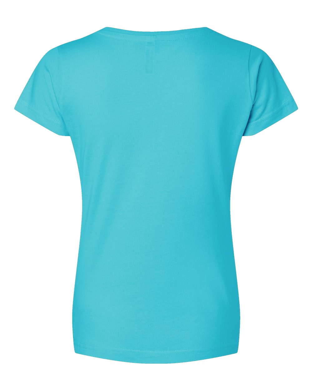 Women's Fine Jersey V-Neck Tee - Back - B80738972 - Caribbean