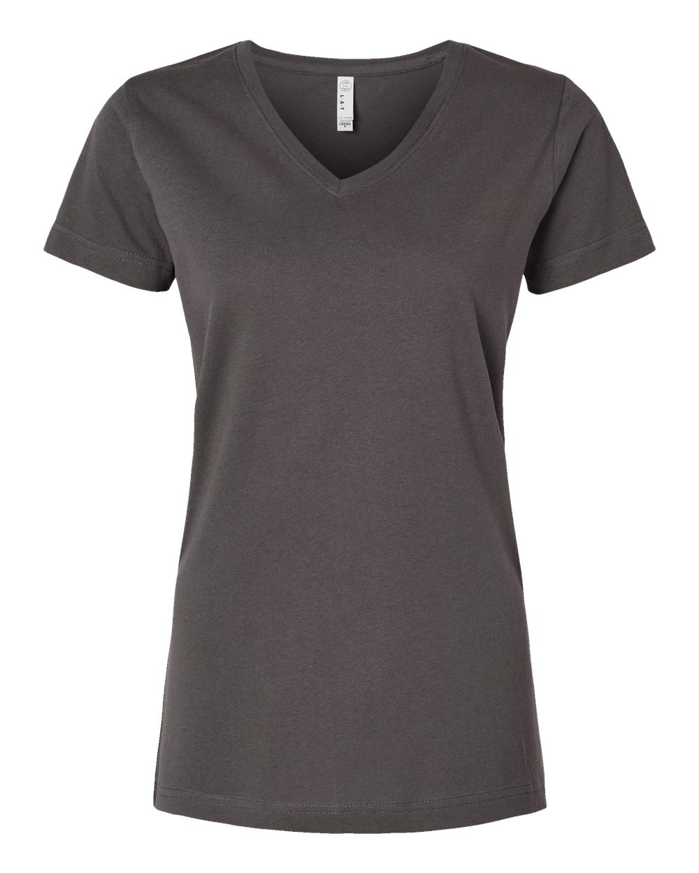 Women's Fine Jersey V-Neck Tee - Front - B80738092 - Charcoal