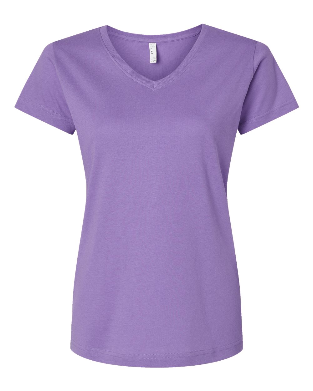 Women's Fine Jersey V-Neck Tee - Front - B80738212 - Lavender