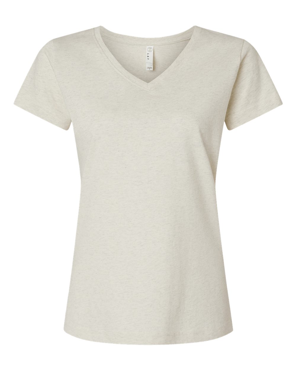 Women's Fine Jersey V-Neck Tee - Front - B80738242 - Natural Heather