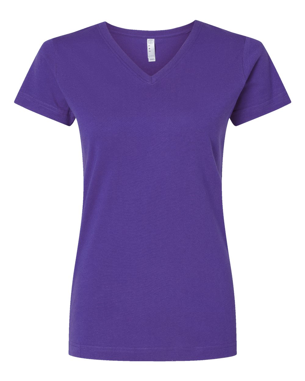 Women's Fine Jersey V-Neck Tee - Front - B80738672 - Purple