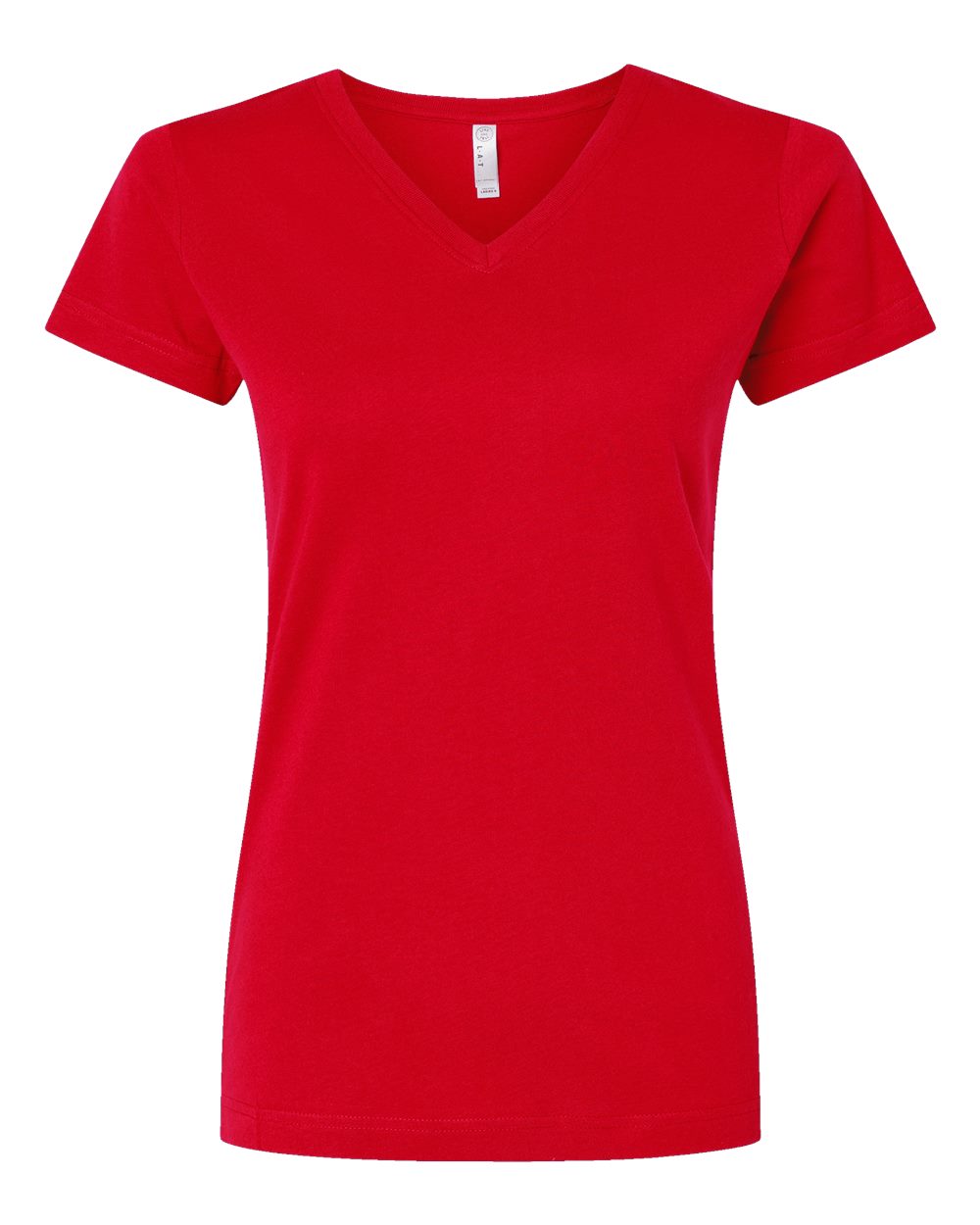 Women's Fine Jersey V-Neck Tee - Front - B80738702 - Red