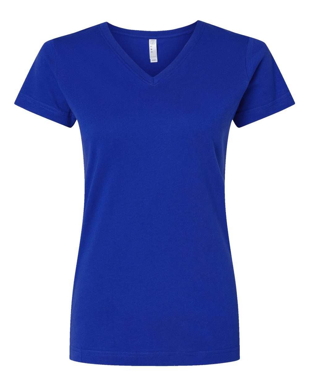 Women's Fine Jersey V-Neck Tee - Front - B80738752 - Royal
