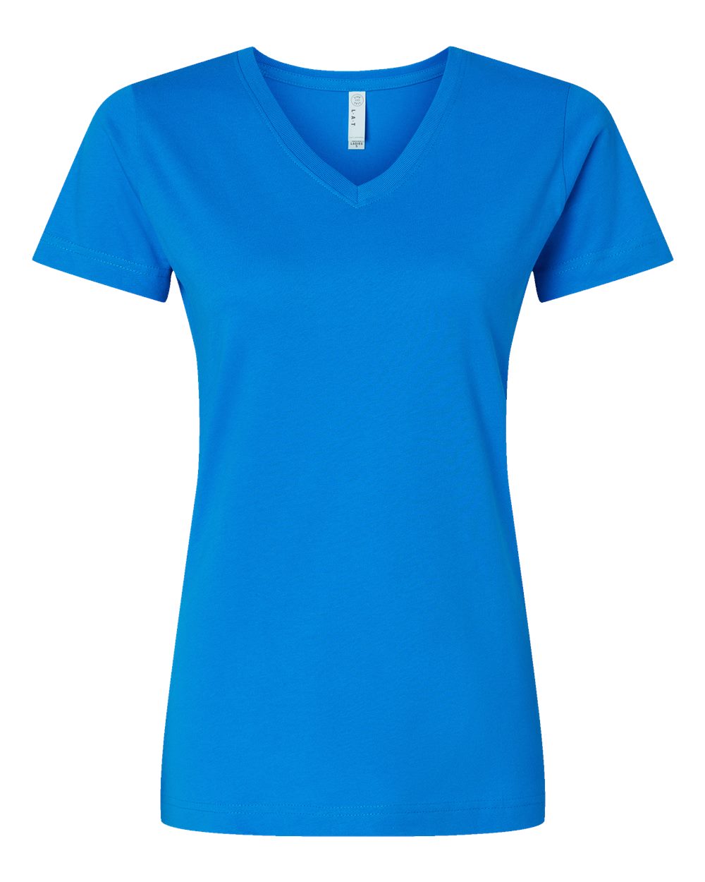 Women's Fine Jersey V-Neck Tee - Front - B80738992 - Cobalt