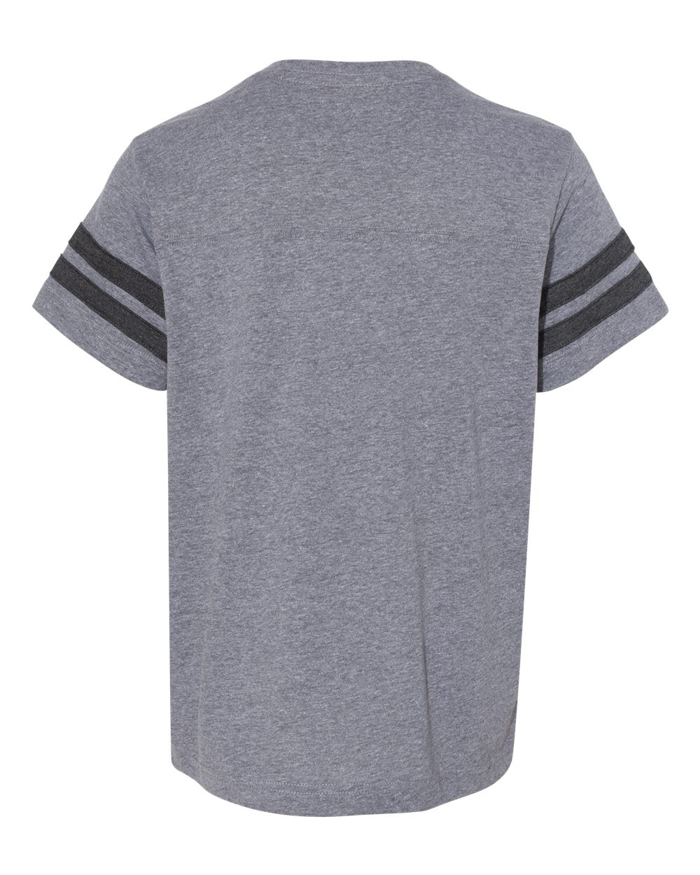 Youth Football Fine Jersey Tee - Back - B54038122 - Granite Heather/ Vintage Smoke