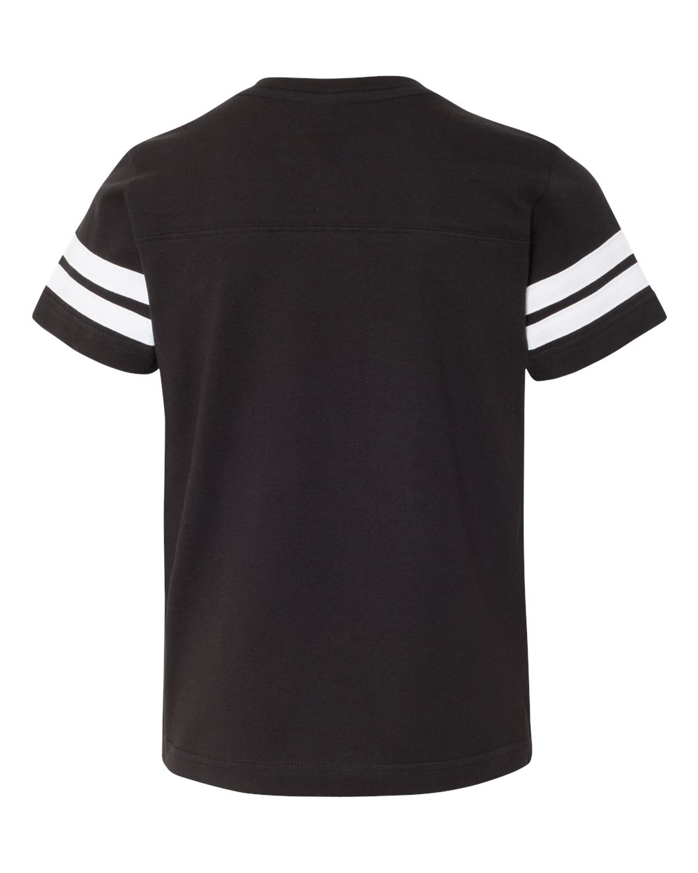 Youth Football Fine Jersey Tee - Back - B54038502 - Black Solid/ White