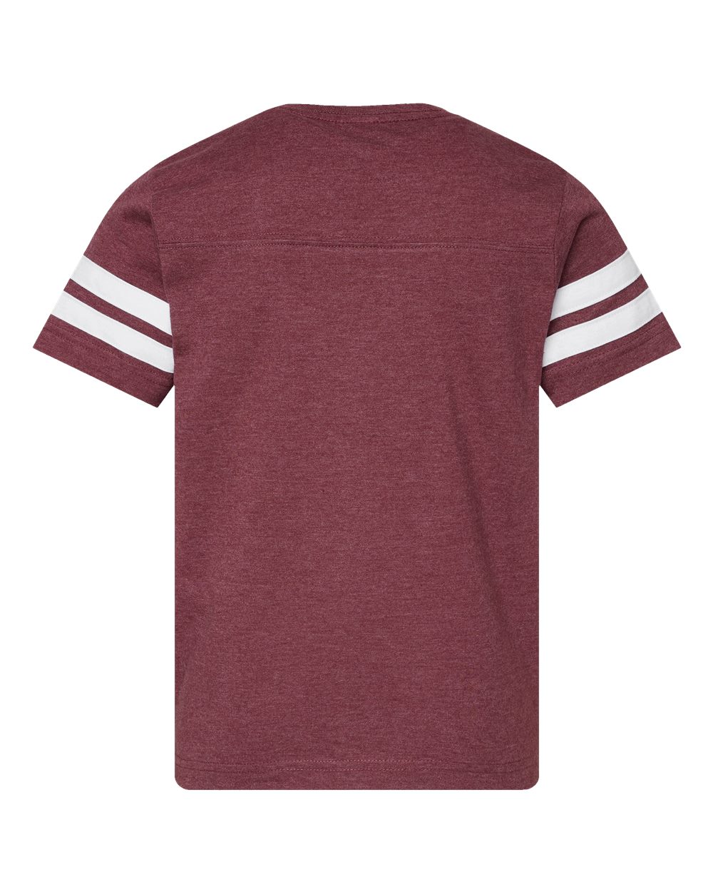 Youth Football Fine Jersey Tee - Back - B54038532 - Vintage Burgundy/ White