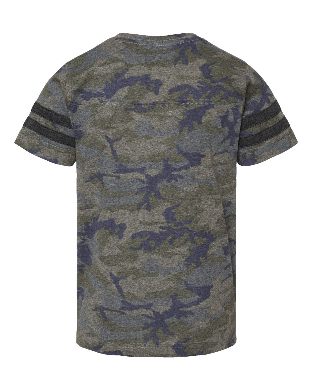 Youth Football Fine Jersey Tee - Back - B54038982 - Vintage Camo/ Vintage Smoke