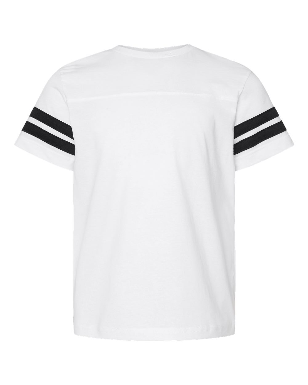 Youth Football Fine Jersey Tee - Front - B54038002 - White Solid/ Black