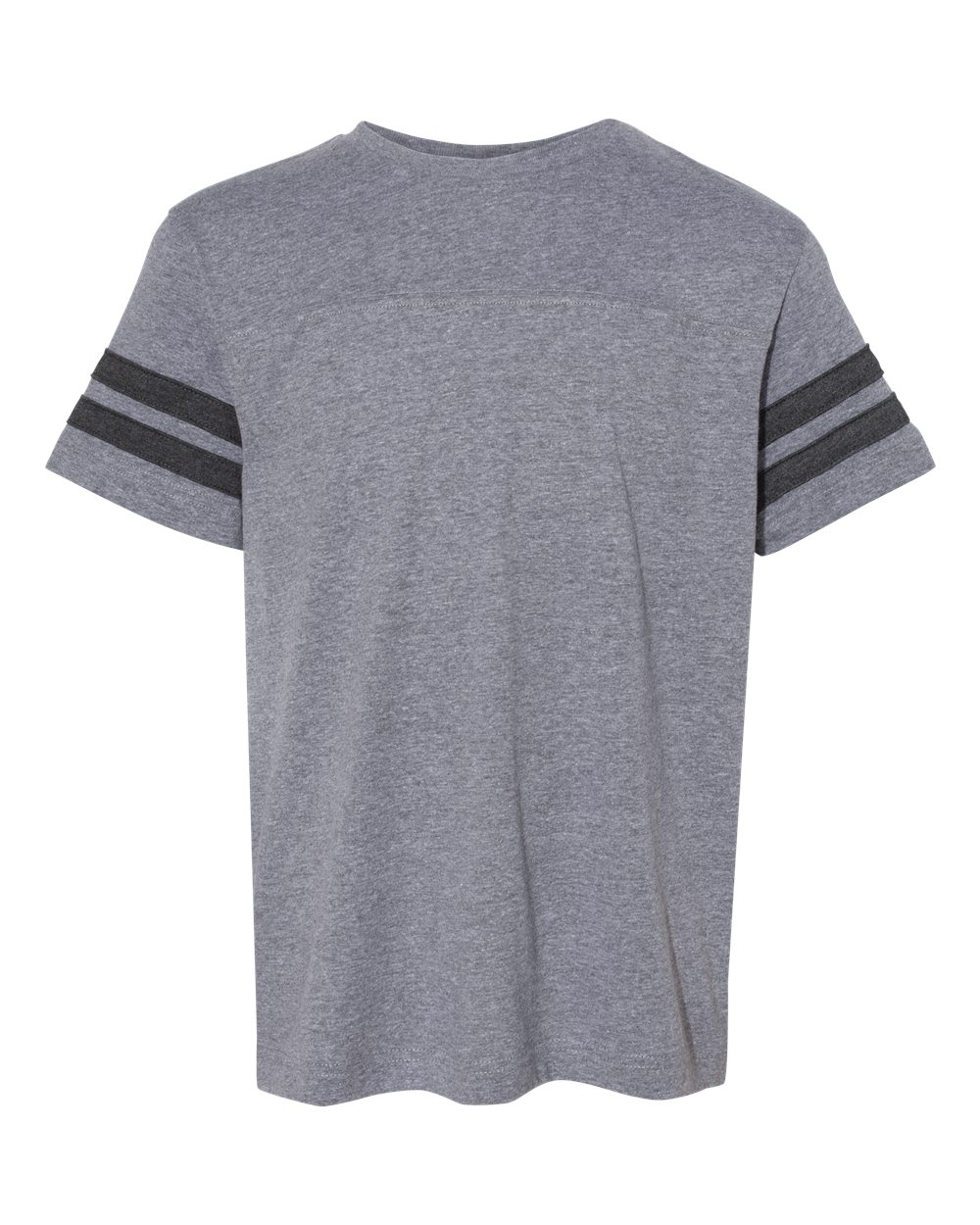 Youth Football Fine Jersey Tee - Front - B54038122 - Granite Heather/ Vintage Smoke