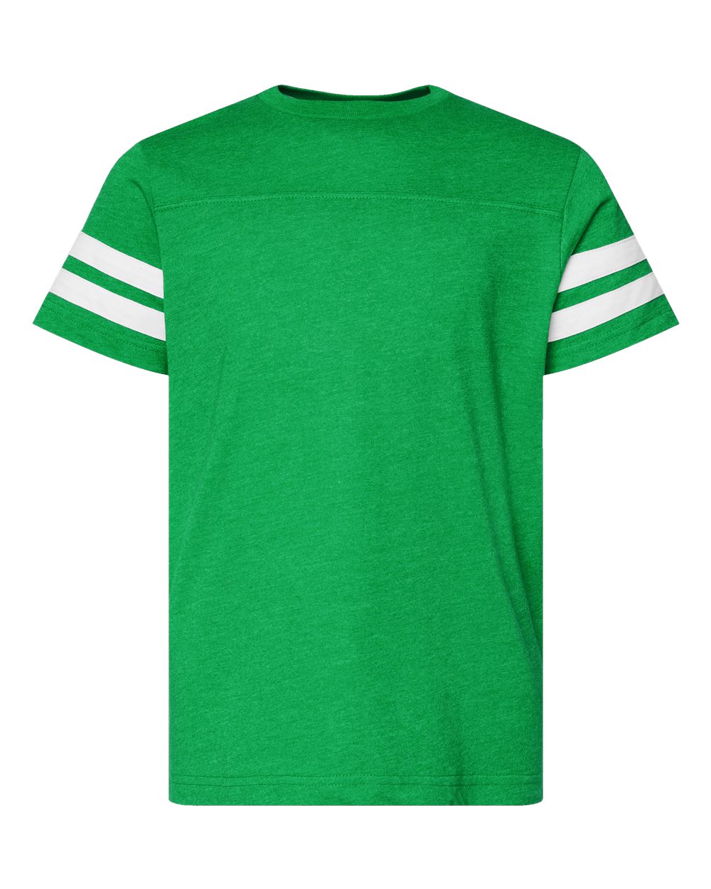 Youth Football Fine Jersey Tee - Front - B54038192 - Vintage Green/ White