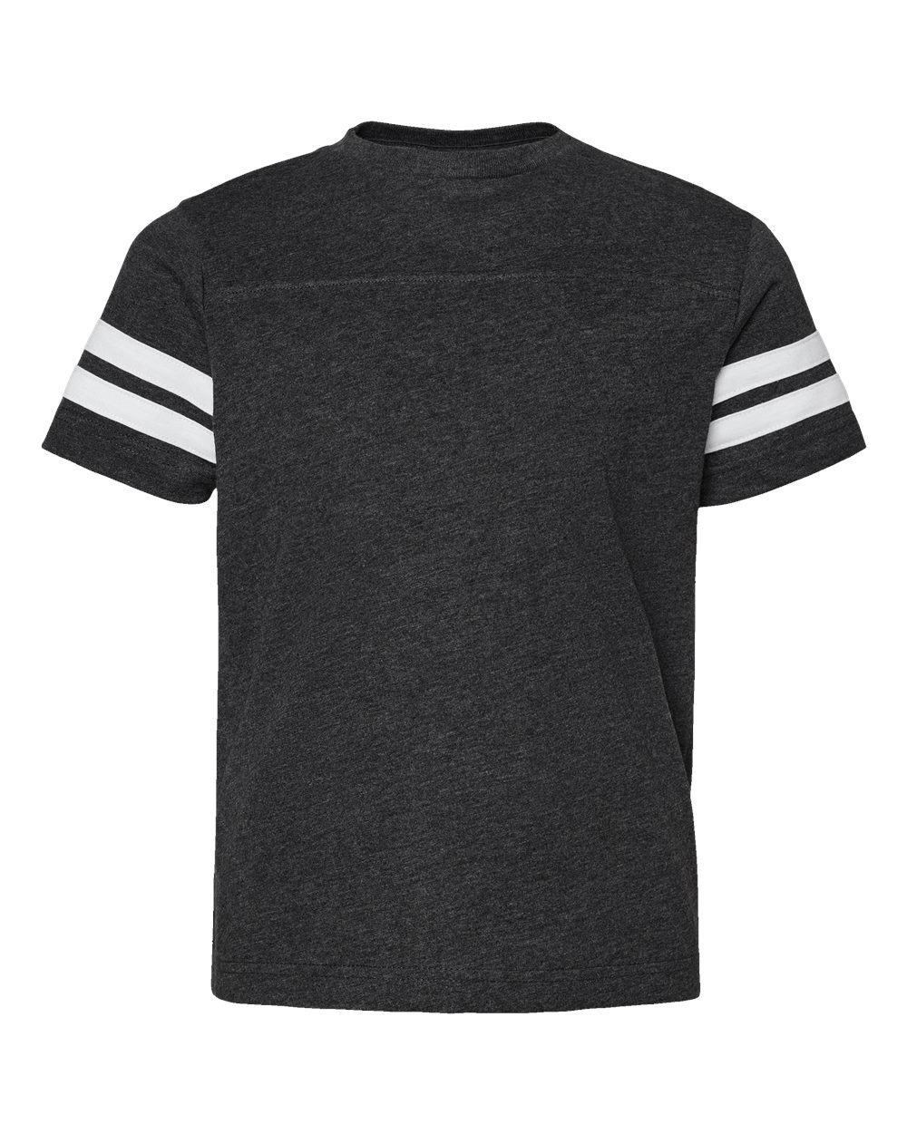 Youth Football Fine Jersey Tee - Front - B54038512 - Vintage Smoke/ White