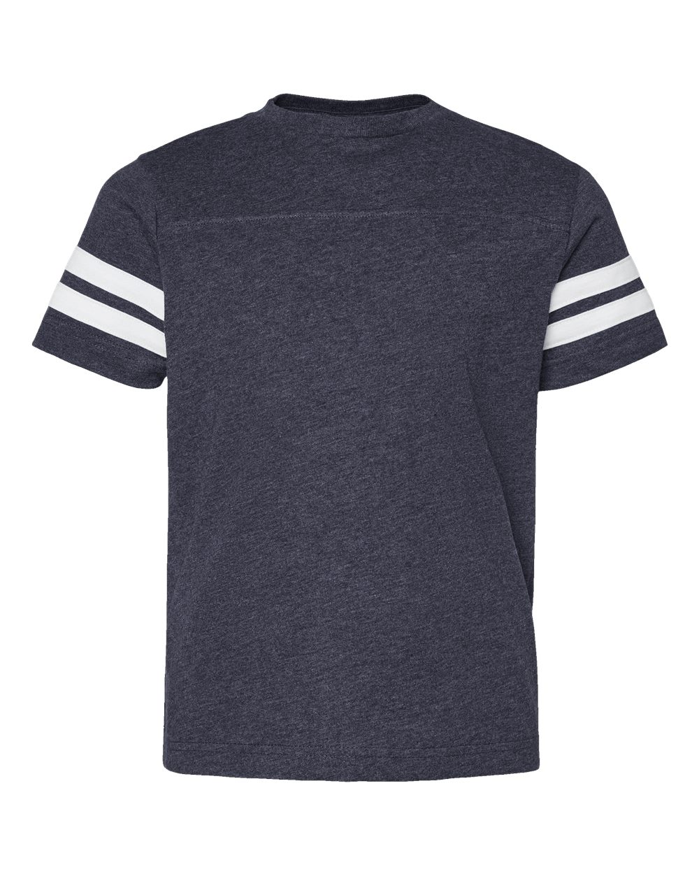 Youth Football Fine Jersey Tee - Front - B54038655 - Vintage Navy/ White