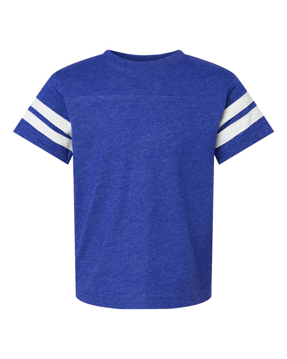 Youth Football Fine Jersey Tee - Front - B54038752 - Vintage Royal/ White