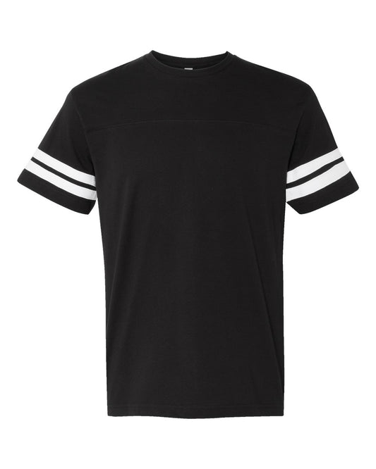 Men's Football Fine Jersey Tee - Front - B54938503 - Black Solid/ White