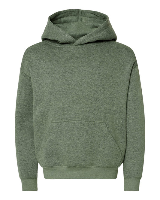 Youth Fleece Hoodie Sweatshirt - Front - B39038962 - Bamboo Blackout