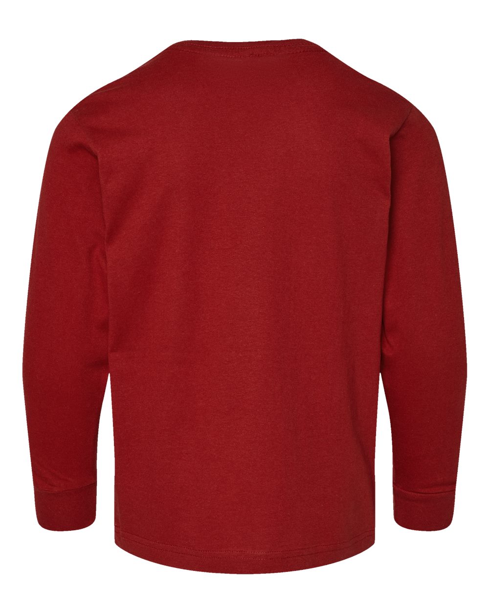Youth Fine Jersey Long Sleeve Tee - Back - B31438062 - Garnet