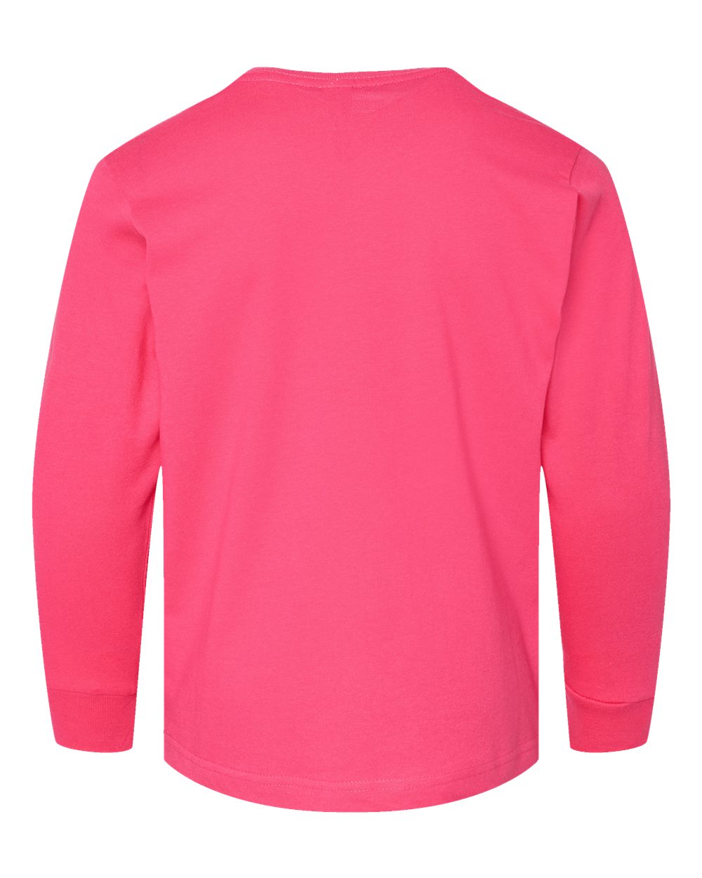 Youth Fine Jersey Long Sleeve Tee - Back - B31438312 - Hot Pink