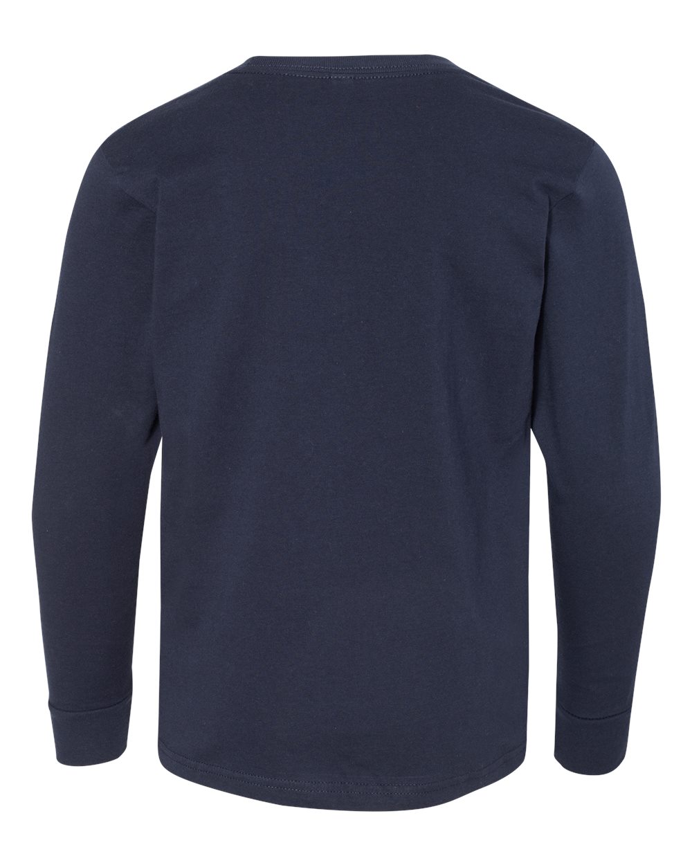 Youth Fine Jersey Long Sleeve Tee - Back - B31438652 - Navy