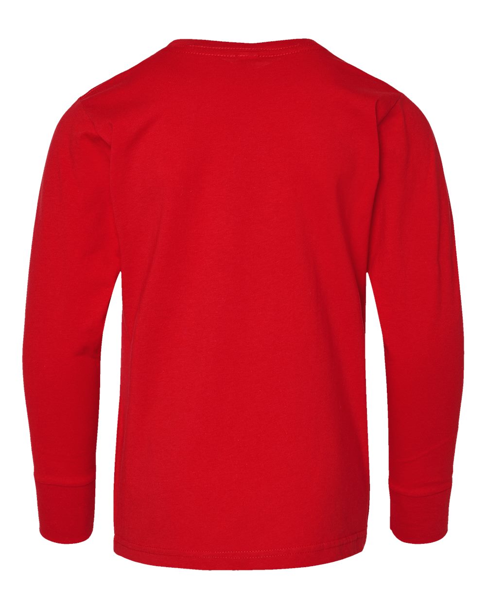 Youth Fine Jersey Long Sleeve Tee - Back - B31438702 - Red