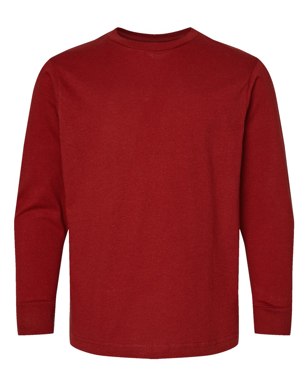 Youth Fine Jersey Long Sleeve Tee - Front - B31438062 - Garnet