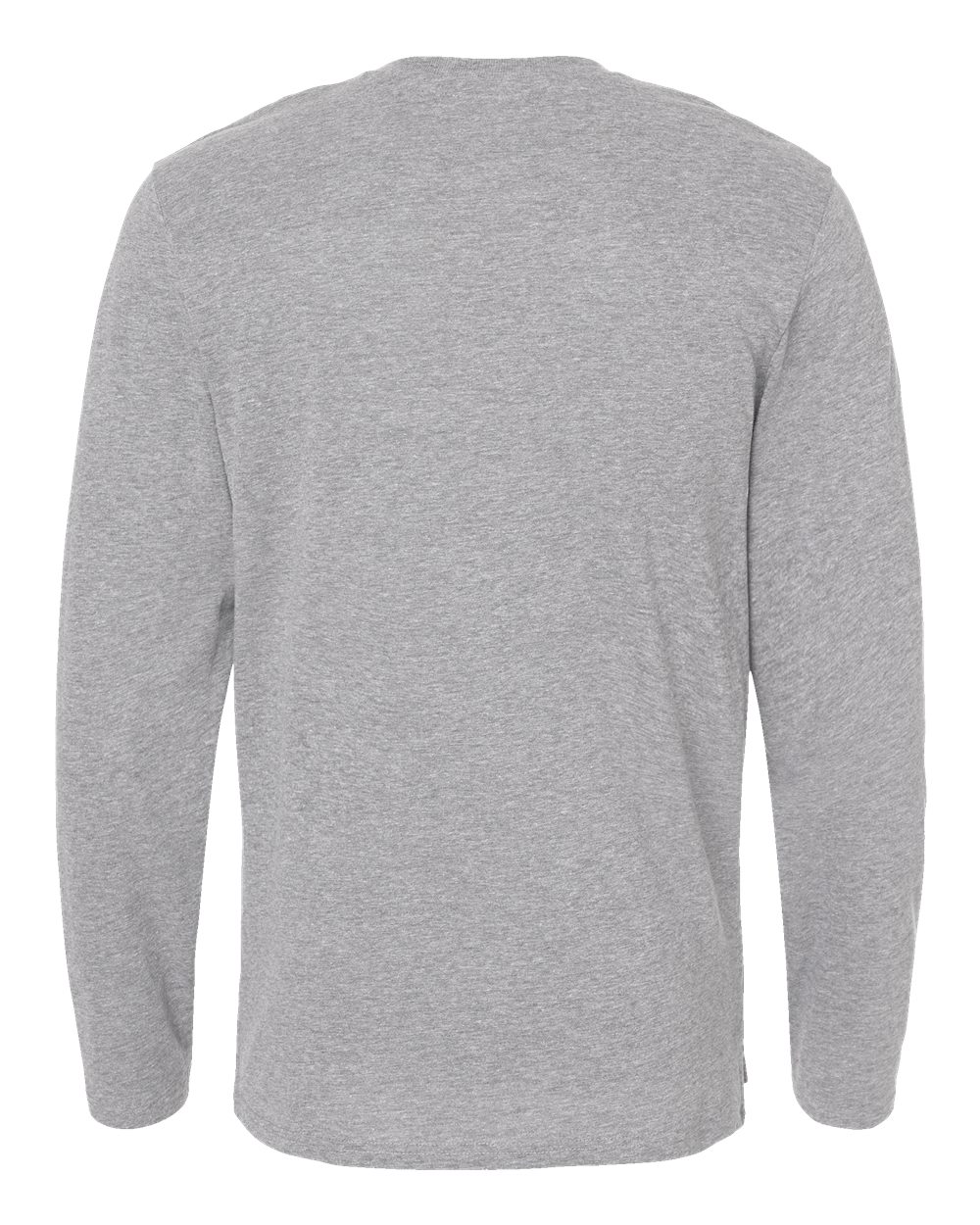 Men's Fine Jersey Long Sleeve Tee - Back - B96338353 - Heather