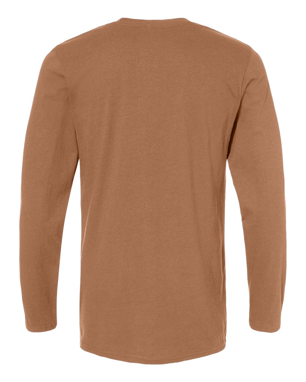 Men's Fine Jersey Long Sleeve Tee - Back - B96338553 - Coyote Brown