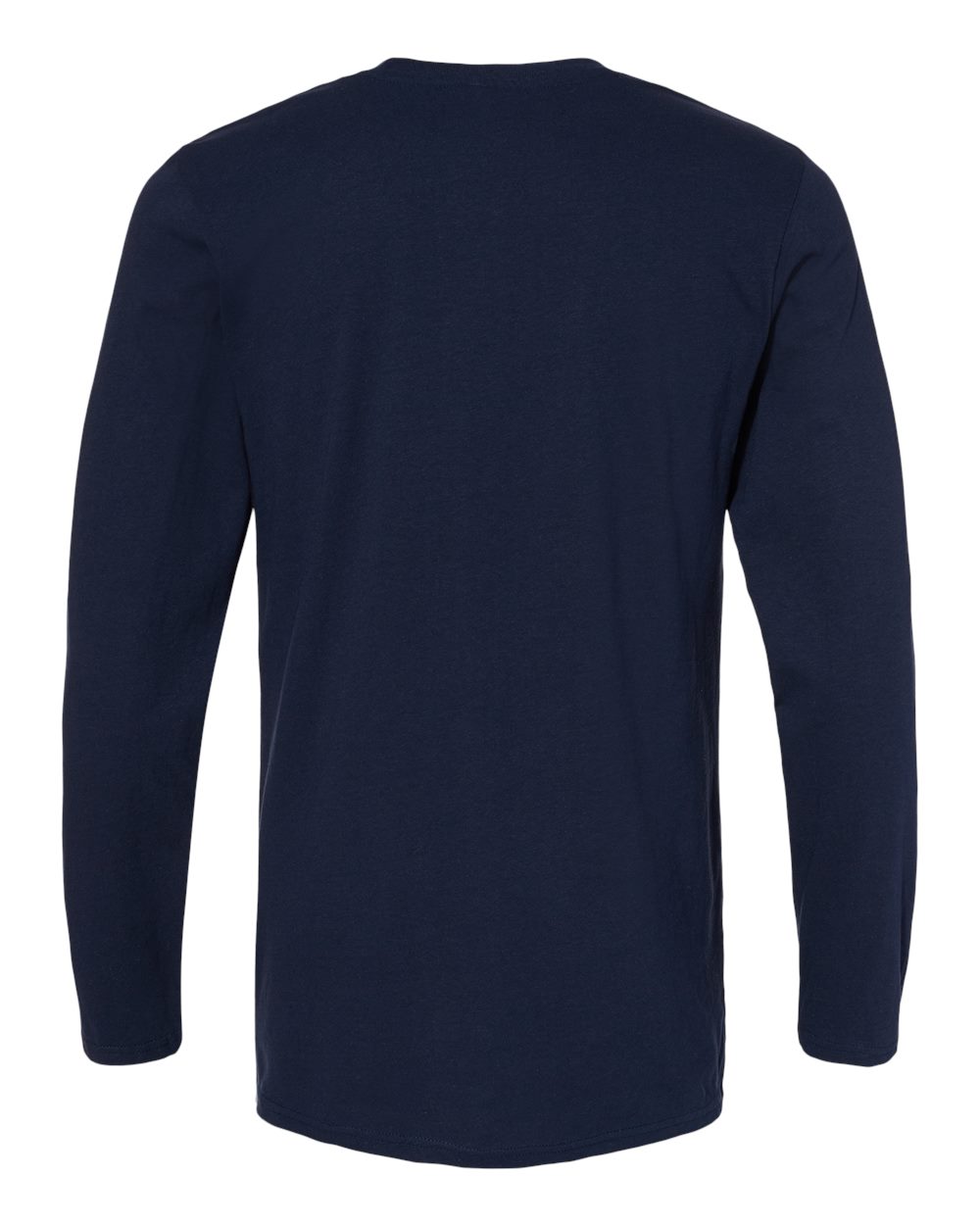 Men's Fine Jersey Long Sleeve Tee - Back - B96338653 - Navy