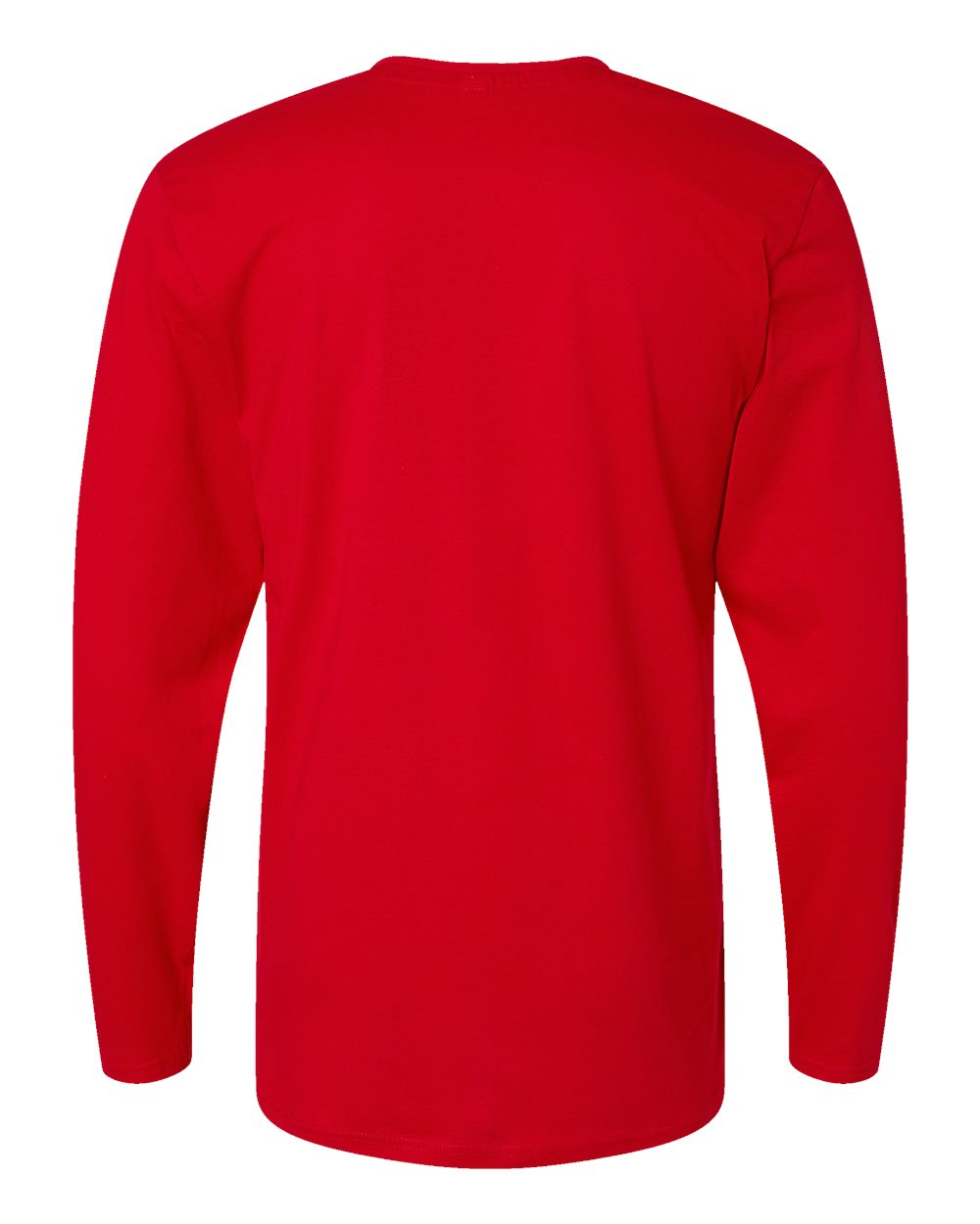 Men's Fine Jersey Long Sleeve Tee - Back - B96338753 - Red