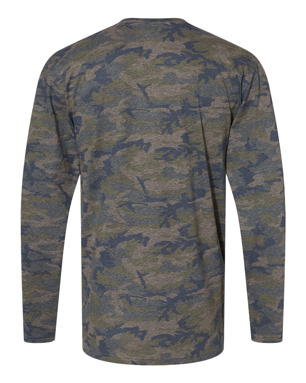Men's Fine Jersey Long Sleeve Tee - Back - B96338993 - Vintage Camo