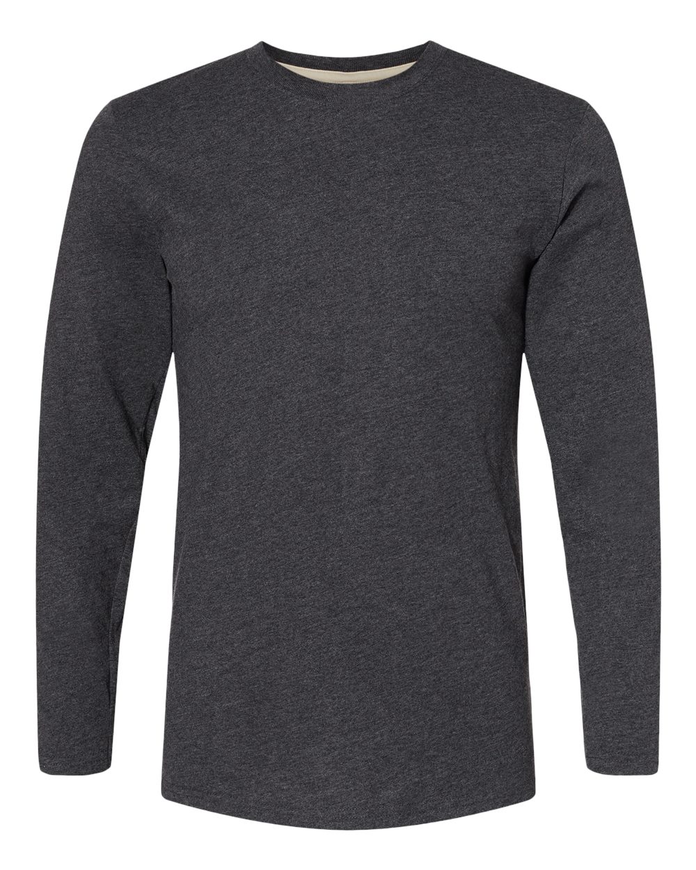 Men's Fine Jersey Long Sleeve Tee - Front - B96338083 - Vintage Smoke