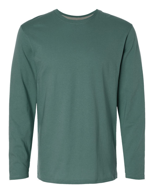 Men's Fine Jersey Long Sleeve Tee - Front - B96338163 - Basil