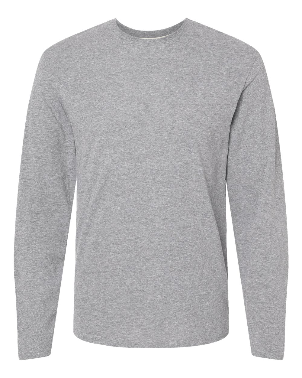 Men's Fine Jersey Long Sleeve Tee - Front - B96338353 - Heather
