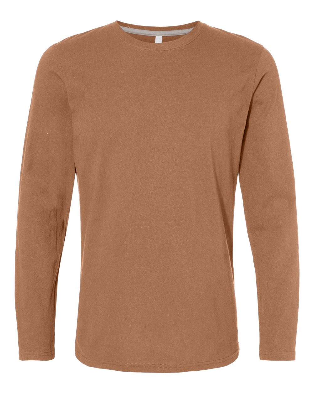 Men's Fine Jersey Long Sleeve Tee - Front - B96338553 - Coyote Brown
