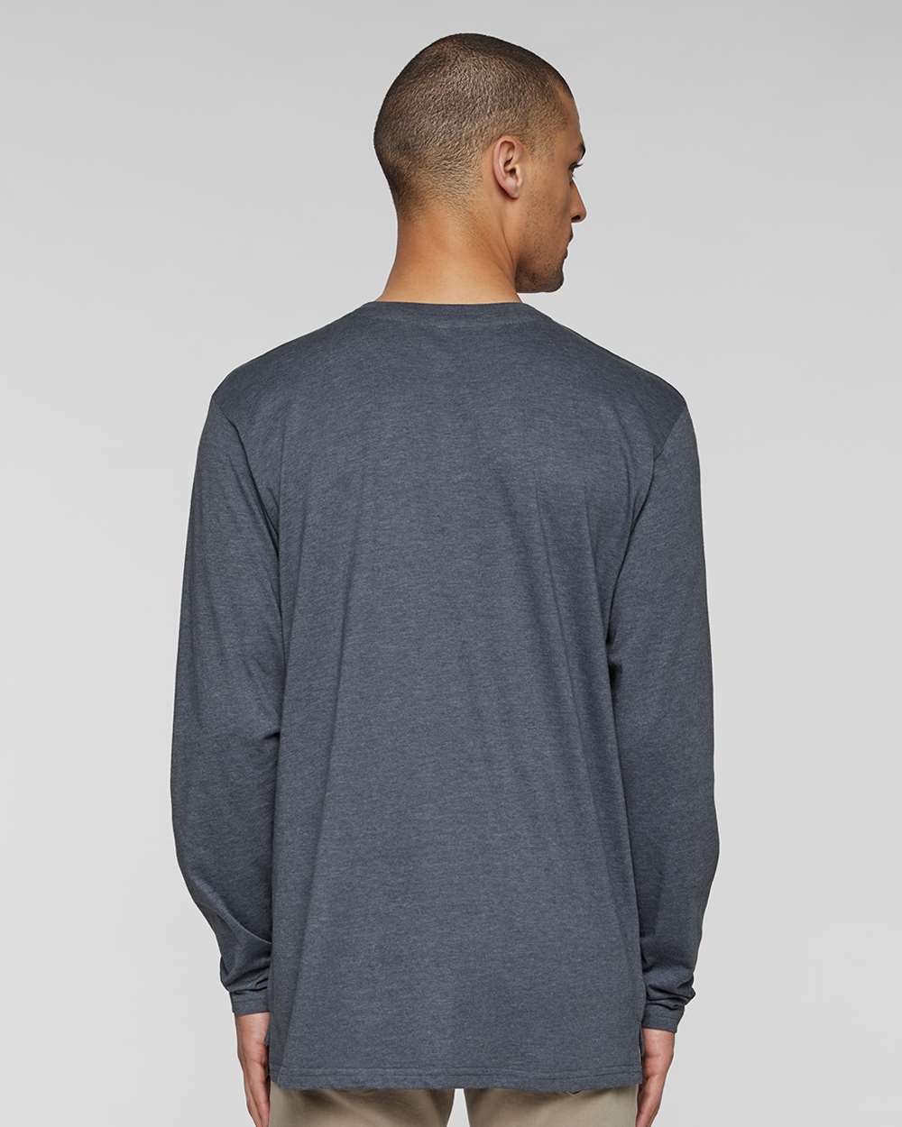 Men's Fine Jersey Long Sleeve Tee - OnModelBack - B96338643 - Vintage Denim