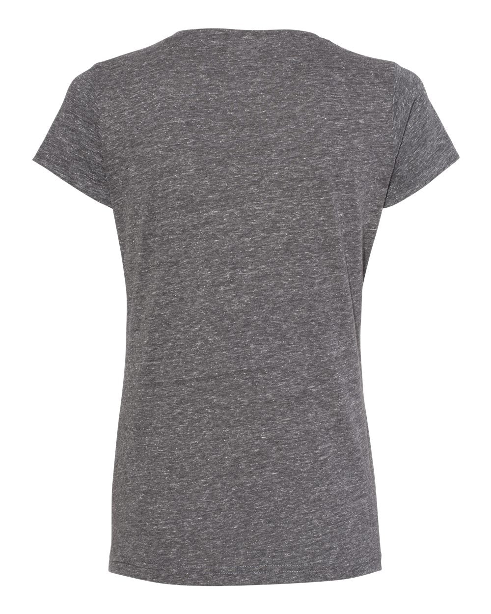 Women's Harborside Mélange V-Neck Tee - Back - B01838503 - Smoke Melange